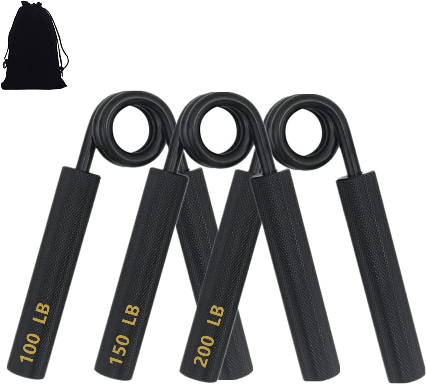 Set di impugnature in metallo, 45,4 kg – 90,7 kg, antiscivolo, resistente, con tasca portatile