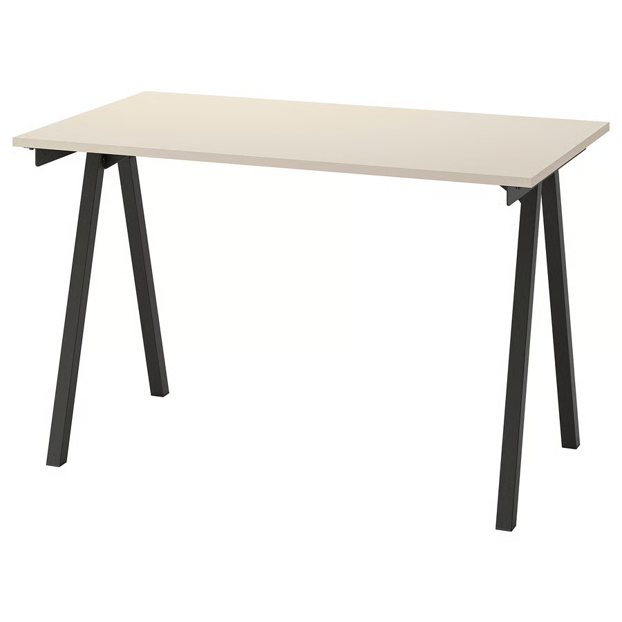 TROTTEN Scrivania, beige/antracite, 120x70 cm