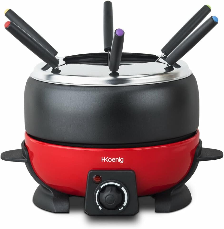 Set per fonduta elettrico ALP1800, 6 forchette, 2L, acciaio inox, fonduta di formaggio